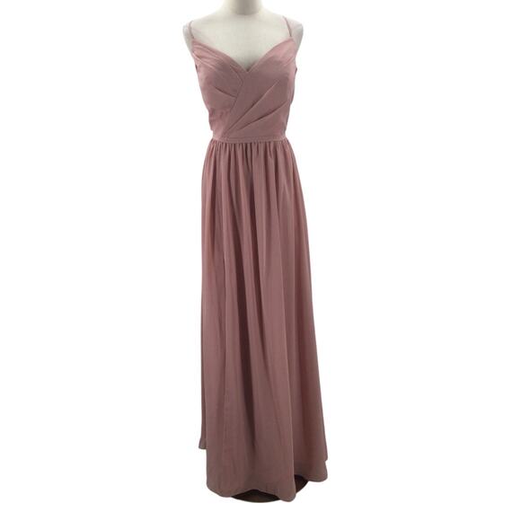 AW BRIDAL 16 1X plus pink bridesmaid formal party wedding maxi dress NEW B21 - Picture 1 of 9
